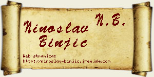 Ninoslav Binjić vizit kartica